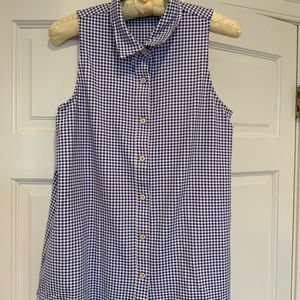 J.McLaughlin Blue check swing top